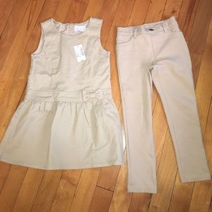 Uniform dress and jeggings